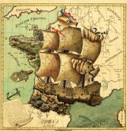 Фреска Старинная морской корабль